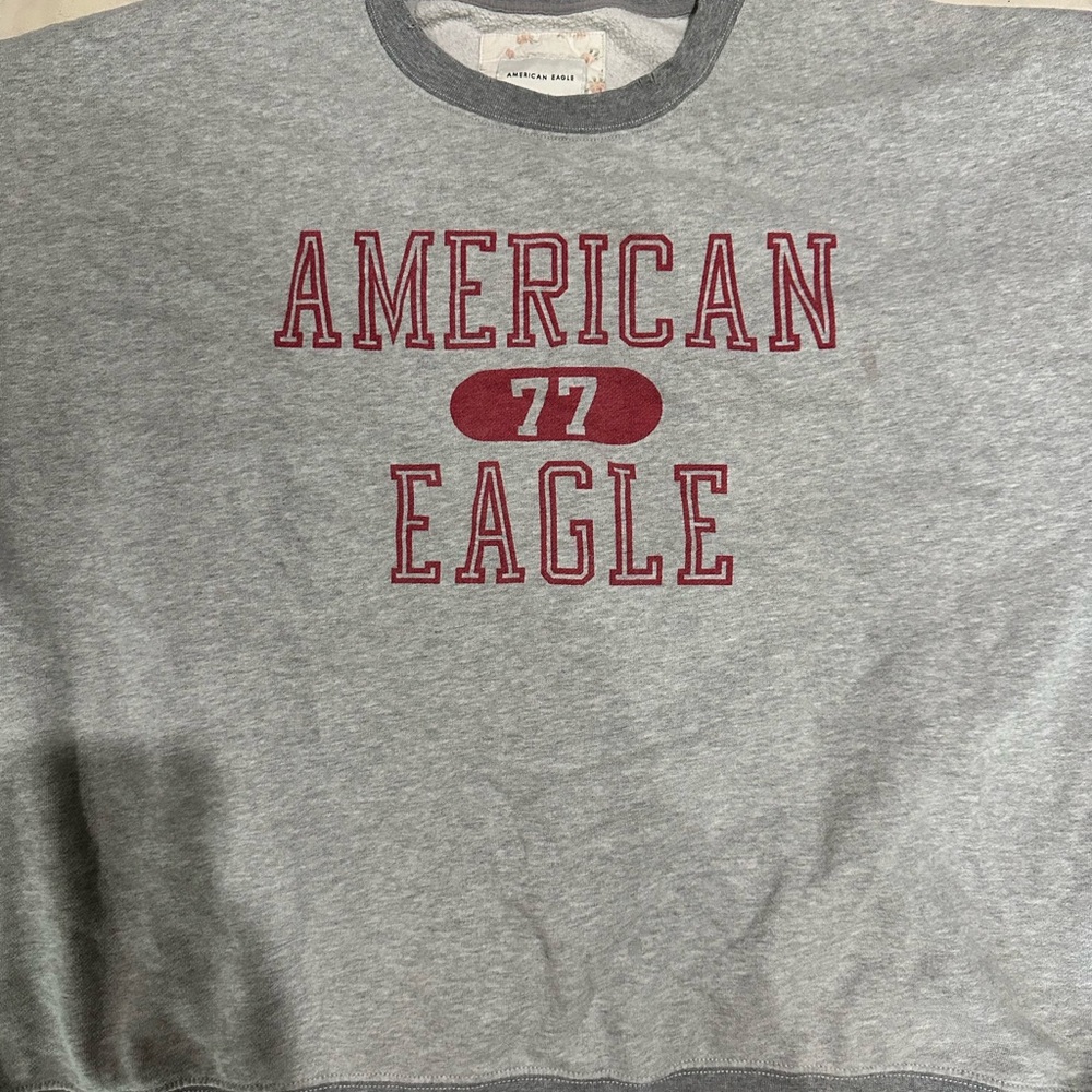 American Eagle Outfitters Gray and Red Sweatshirt